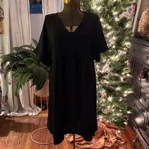 Elegant Black V-Neck Dress